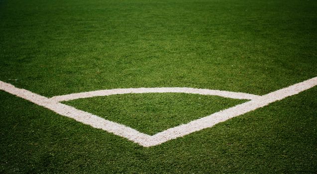 Football  field corner with white marks