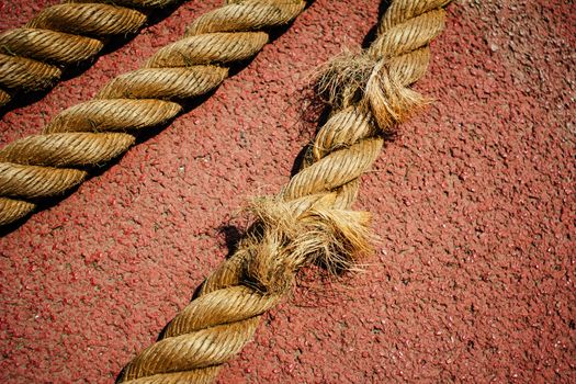Rope on the runway of sports field