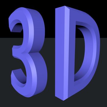 3d symbol over dark background, 3d render