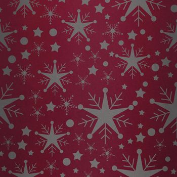 Snowflake pattern against red vignette