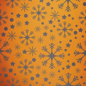 Snowflake pattern against yellow vignette