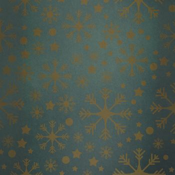 Snowflake pattern against green vignette