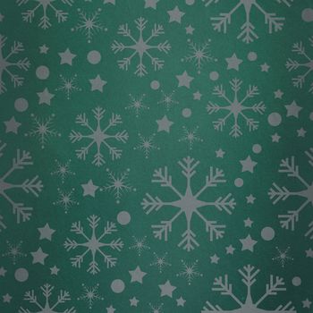 Snowflake pattern against green vignette