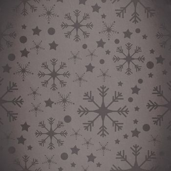 Snowflake pattern against grey vignette