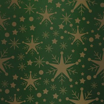 Snowflake pattern against green vignette