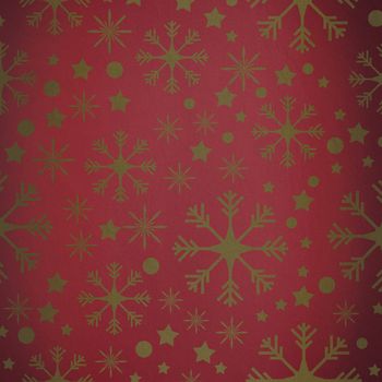 Snowflake pattern against red vignette