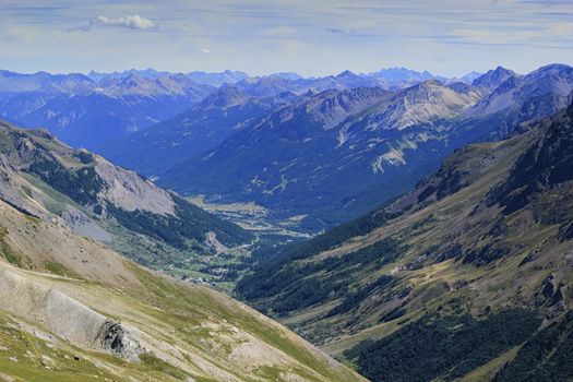 Alps mountains as viewed from Galibier pass, France