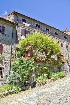 Photo shows a general view of the Tuscany city of Cortona.