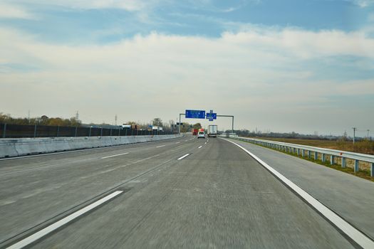 Empty highway with empty signboard