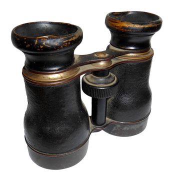 Old- fashioned binoculars, isolated on white.

Picture taken on November 22, 2014.