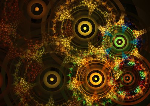 Abstract circle fractal background design