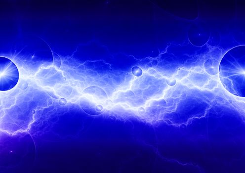 Blue electric lighting, abstract electrical background