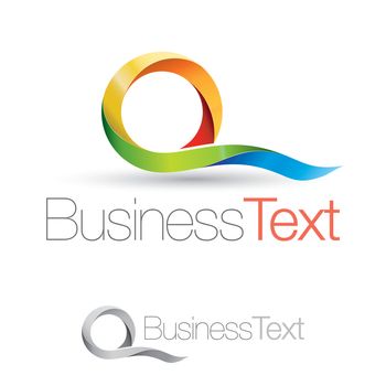 Abstract business icon with colorful and stylized letter Q