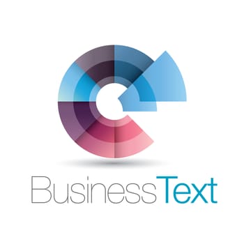 Circular business icon with stylized letter e in lower case