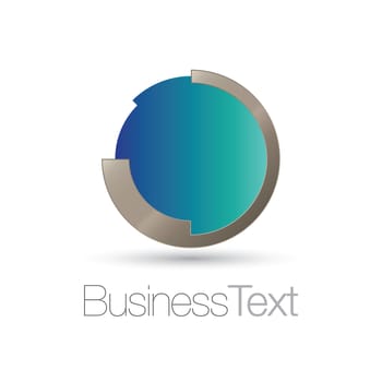 Futuristic trendy circle icon with bright blue to aqua color copy space for your emblem or text