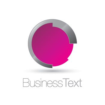 Futuristic trendy circle icon with bright fuchsia color copy space for your emblem or text