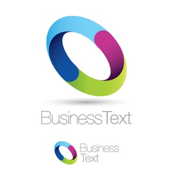 Trendy color circle icon, recycling colors business concept