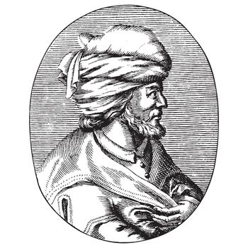 Engraved portrait of Osman Gazi or Osman the First, the founder of the Ottoman Empire