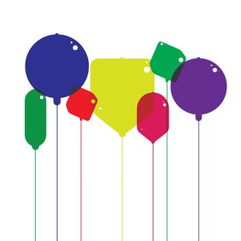 Conceptual illustration of colorful bizarre shaped balloon-like objects