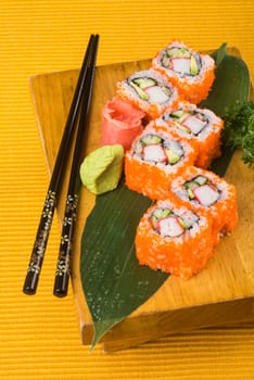 japanese cuisine. sushi on background