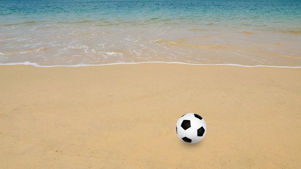 Football game on beach