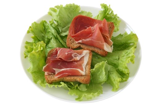 prosciutto with lettuce