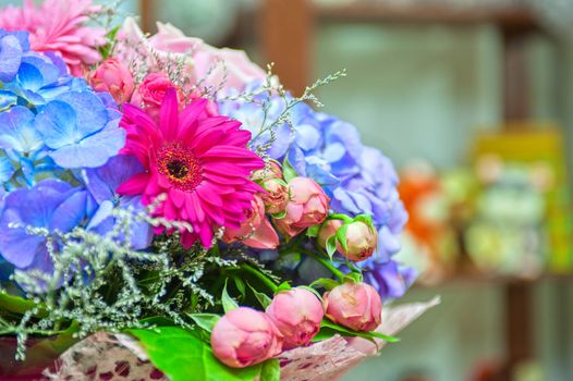 close up of beautiful wedding bouquet