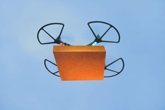 Air drone carrying carton box for fast delivery concept