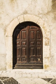 italian door in small village, Italy