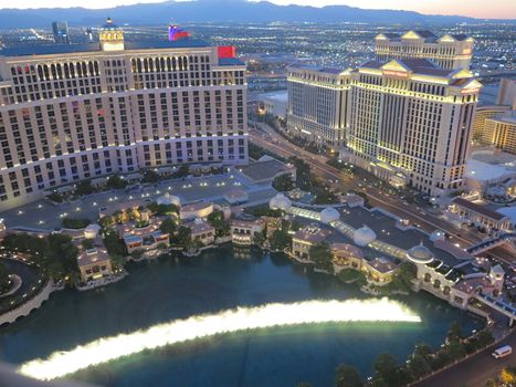 View of Las Vegas from high up in the air