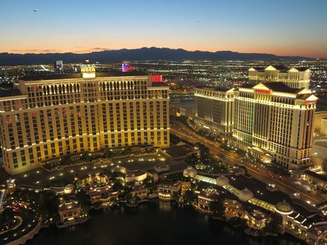 View of Las Vegas from high up in the air