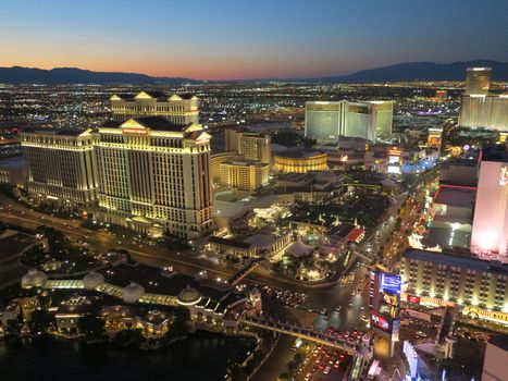 View of Las Vegas from high up in the air