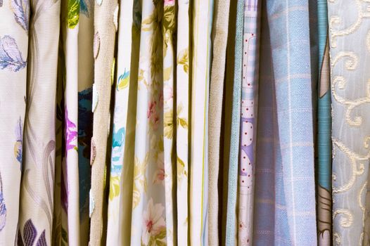 Selection of colorful fabrics as a background