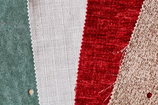 Selection of fabrics as a background image