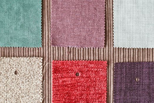 Selection of fabrics as a background image