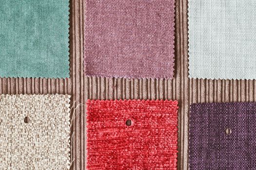 Selection of fabrics as a background image