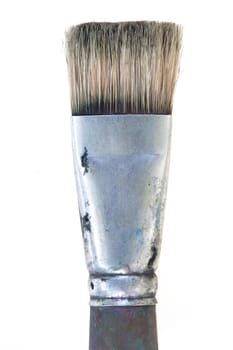 Detail of the old used brushes - paint brushes