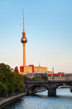 Berlin, Germany cityscape early in the morning