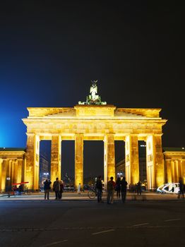 BERLIN - OCTOBER 2: Brandenburg gate (Brandenburger Tor) on October 2, 2014 in Berlin, Germany. It's an 18th-century neoclassical triumphal arch in Berlin, one of the best-known landmarks of Germany.