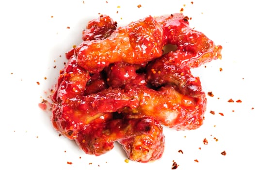 grilled chicken wings in hot raspberry sauce