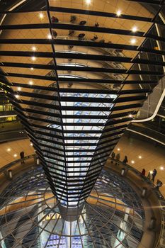 BERLIN - OCTOBER 2, 2014: Reichstag interior on October 2, 2014 in Berlin, Germany. It's a historical edifice constructed to house the Imperial Diet of the German Empire.