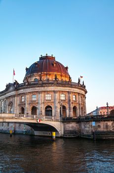 Bode museum in Berlin, Germany in the evening