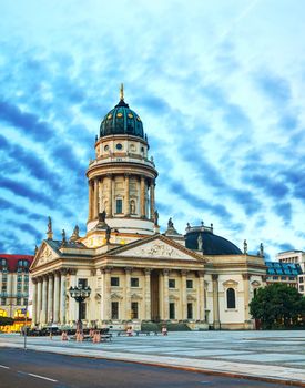 BERLIN - OCTOBER 5: Neue Kirche on October 5, 2014 in Berlin, Germany. It's the colloquial naming for the Deutscher Dom of Friedrichstadt located on the Gendarmenmarkt.