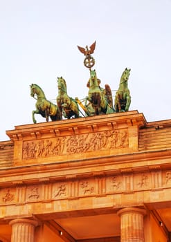 Brandenburg gate (Brandenburger Tor) in Berlin, Germany at night