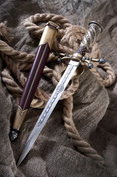 smart dagger of the medieval soldier. It was used for hunting