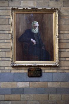 LONDON, UK - DECEMBER 11: portrait of Alfred Russel Wallace at the Natural History Museum. December 11, 2014 in London. 