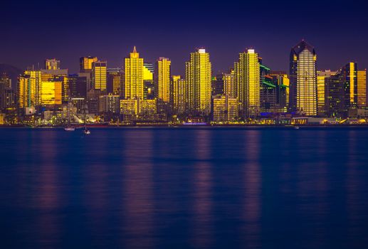 San Diego Skyline at Dusk from Harbor Island