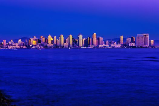 San Diego Skyline at Sundown from Harbor Island