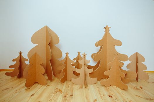 Christmas Tree Made Of Cardboard. Unique Trees. New Year