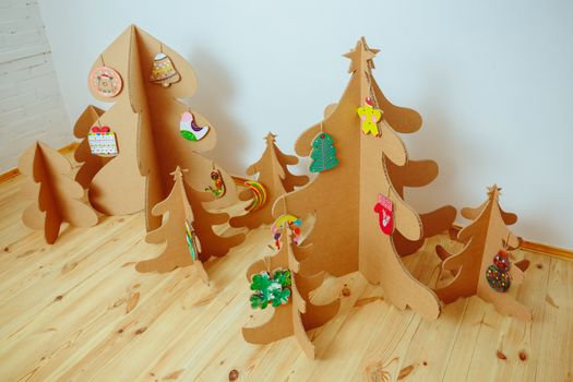 Christmas Tree Made Of Cardboard. Unique Trees. New Year